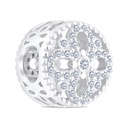 Sterling Silver 925 CHARM Rhodium Plated Embedded With White CZ