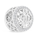 Sterling Silver 925 CHARM Rhodium Plated Embedded With White CZ