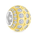 Sterling Silver 925 CHARM Rhodium And Gold Plated Embedded With White CZ