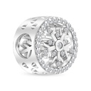 Sterling Silver 925 CHARM Rhodium Plated Embedded With White CZ