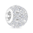 Sterling Silver 925 CHARM Rhodium Plated Embedded With White CZ