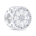 Sterling Silver 925 CHARM Rhodium Plated Embedded With Yellow Zircon And White CZ