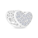 Sterling Silver 925 CHARM Rhodium Plated Embedded With White CZ