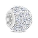 Sterling Silver 925 CHARM Rhodium Plated Embedded With White CZ