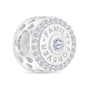 Sterling Silver 925 CHARM Rhodium Plated Embedded With White CZ