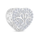 Sterling Silver 925 CHARM Rhodium Plated Embedded With White CZ