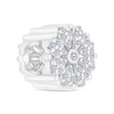 Sterling Silver 925 CHARM Rhodium Plated Embedded With White CZ