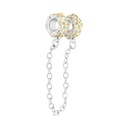 Sterling Silver 925 CHARM Rhodium And Gold Plated Embedded With White CZ