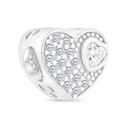 Sterling Silver 925 CHARM Rhodium Plated Embedded With White CZ