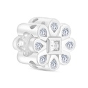 Sterling Silver 925 CHARM Rhodium Plated Embedded With White CZ