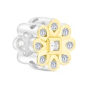 Sterling Silver 925 CHARM Rhodium And Gold Plated Embedded With White CZ