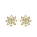 Sterling Silver 925 Earring Gold Plated Embedded With White CZ