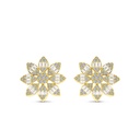 Sterling Silver 925 Earring Gold Plated Embedded With White CZ