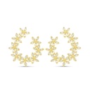 Sterling Silver 925 Earring Gold Plated Embedded With White CZ