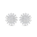 Sterling Silver 925 Earring Rhodium Plated Embedded With White CZ