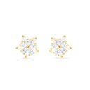 Sterling Silver 925 Earring Gold Plated Embedded With White CZ