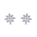 Sterling Silver 925 Earring Rhodium Plated Embedded With White CZ