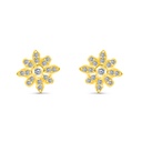 Sterling Silver 925 Earring Gold Plated Embedded With White CZ