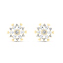 Sterling Silver 925 Earring Gold Plated Embedded With White CZ