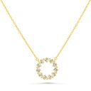 Sterling Silver 925 Necklace Gold Plated Embedded With White Zircon