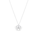 Sterling Silver 925 Necklace Rhodium Plated Embedded With White CZ