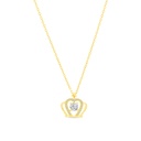 Sterling Silver 925 Necklace Gold Plated Embedded With White CZ