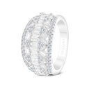 Sterling Silver 925 Ring Rhodium Plated Embedded With White CZ