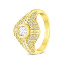 Sterling Silver 925 Ring Gold Plated Embedded With White CZ