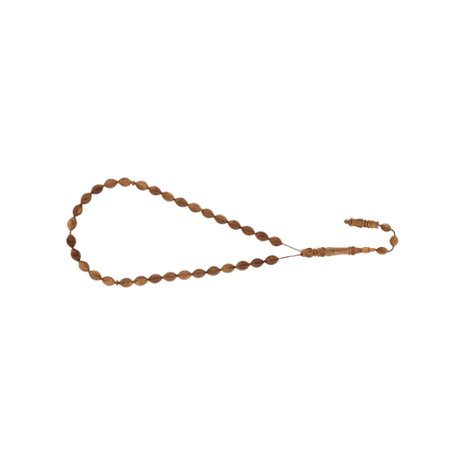 [ROS4400033000C035] Rosary 33 Sterling Silver 925 Embedded With Cook Plain Olive 14*8 ML