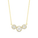 Sterling Silver 925 Necklace Gold Plated Embedded With White CZ