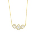 Sterling Silver 925 Necklace Gold Plated Embedded With White CZ