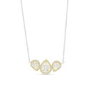 Sterling Silver 925 Necklace Rhodium And Gold Plated Embedded With White CZ