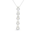 Sterling Silver 925 Necklace Rhodium Plated Embedded With Yellow Zircon And White CZ