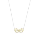 Sterling Silver 925 Necklace Rhodium And Gold Plated Embedded With White CZ