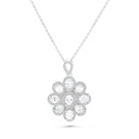 Sterling Silver 925 Necklace Rhodium Plated Embedded With Yellow Zircon And White CZ