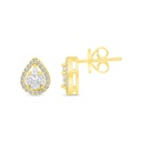 Sterling Silver 925 Earring Gold Plated Embedded With White CZ