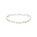 Sterling Silver 925 Bracelet Rhodium And Gold And Rose Gold Plated Embedded With White CZ