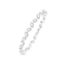 Sterling Silver 925 Bracelet Rhodium Plated Embedded With Yellow Zircon And White CZ