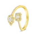 Sterling Silver 925 Ring Gold Plated Embedded With White CZ