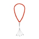 Rosary 33 Sterling Silver 925 Set Oxidized Decorated Embedded With Liver Red Agate Olive Cat 12*08 ML LOGO