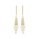 Sterling Silver 925 Earring Gold Plated Embedded With White CZ