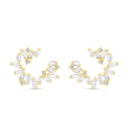 Sterling Silver 925 Earring Gold Plated Embedded With White CZ