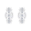 Sterling Silver 925 Earring Rhodium Plated Embedded With White CZ