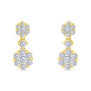 Sterling Silver 925 Earring Gold Plated Embedded With White CZ