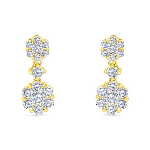 [EAR02WCZ00000B752] Sterling Silver 925 Earring Gold Plated Embedded With White CZ