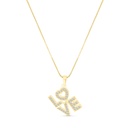 Sterling Silver 925 Necklace Gold Plated Embedded With White CZ