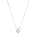 Sterling Silver 925 Necklace Rhodium Plated Embedded With White CZ