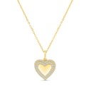 Sterling Silver 925 Necklace Gold Plated Embedded With White CZ