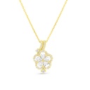 Sterling Silver 925 Necklace Gold Plated Embedded With White CZ