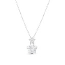 Sterling Silver 925 Necklace Rhodium Plated Embedded With White CZ